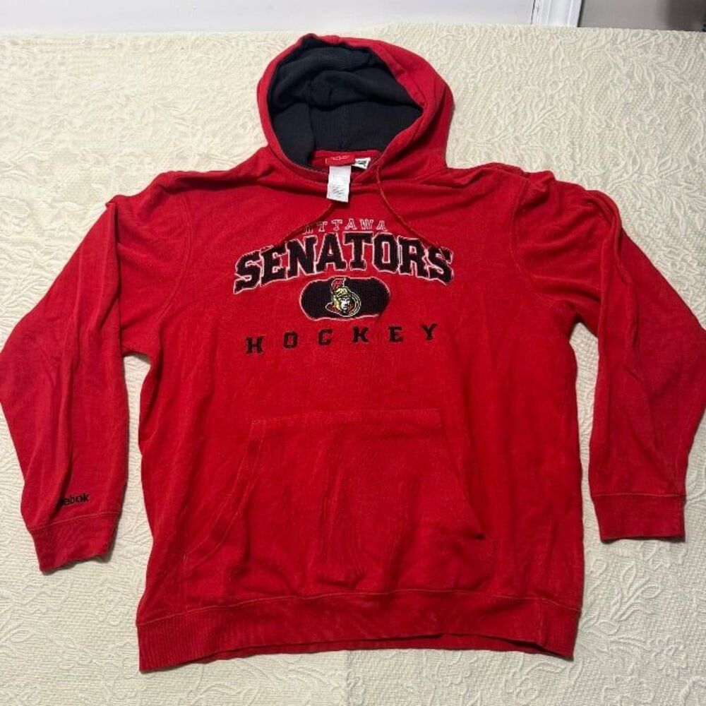 Vintage Reebok Ottawa Senators NHL Hockey Pullover Hoodie Size L
